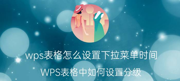 wps表格怎么设置下拉菜单时间 WPS表格中如何设置分级？